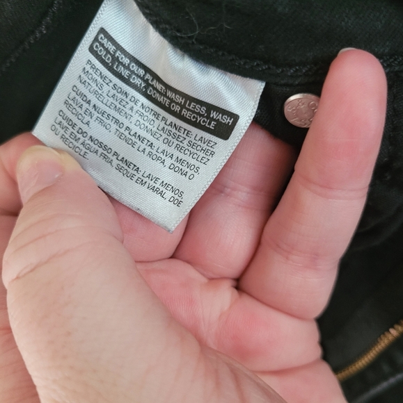 Vintage Levi's 721 High Rise Skinny Black Distressed Denim Jeans Size 27 - Picture 8 of 10